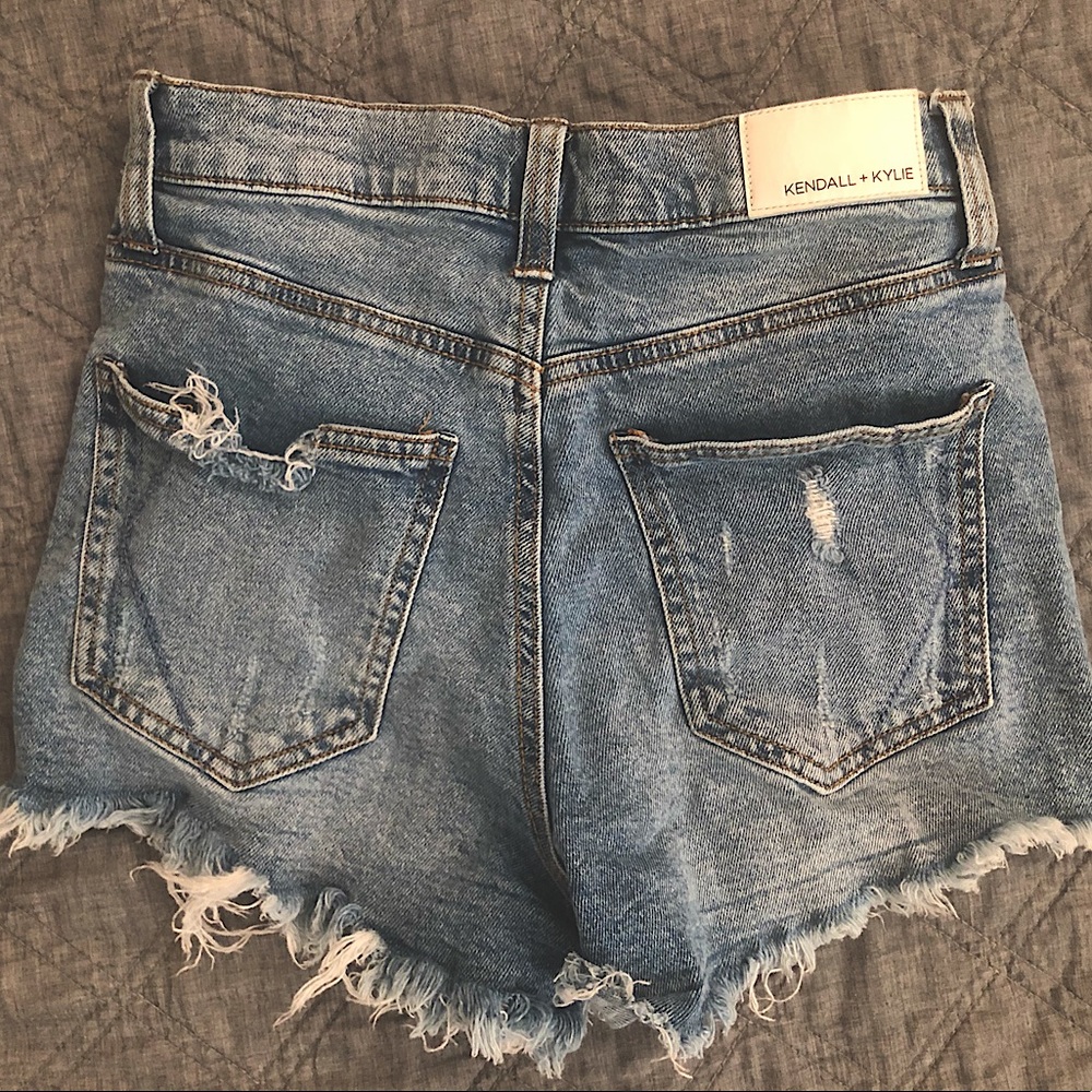 KendallxKylie Ripped high rise jean shorts teens